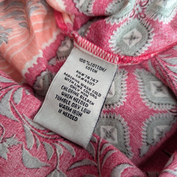 Bob Timberlake Bohemian Red & Peach Patterned Tunic Blouse Size Large - Picture 11 of 15